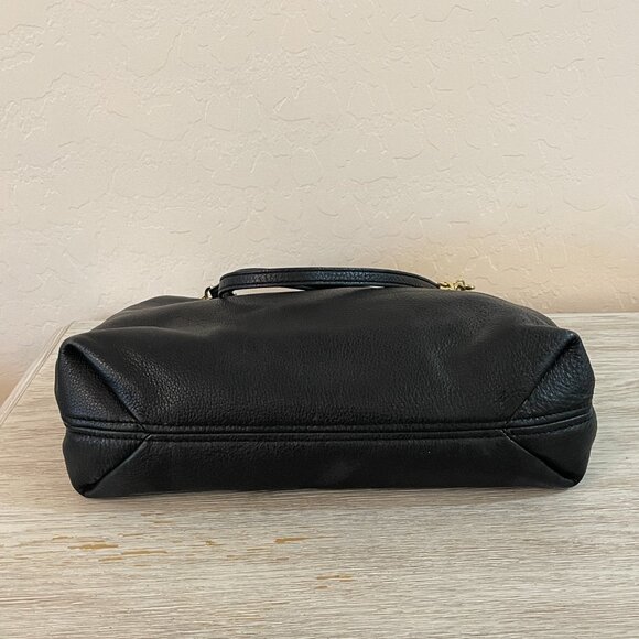 Michael Kors Jet Set Chain Large Shoulder Tote Black Leather Gold Logo - Picture 7 of 14